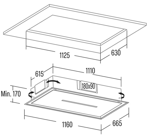 CATA BENNU SLIM 1200-X INOX - Campana de Isla 120CM