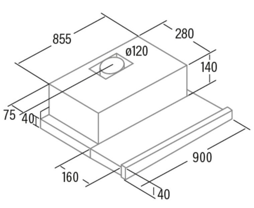 CATA EXTENDER 900 INOX - Campana Extraíble 90CM