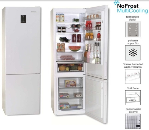 ROMMER FCVD-460-MF INOX - Frigorífico Combi NO FROST