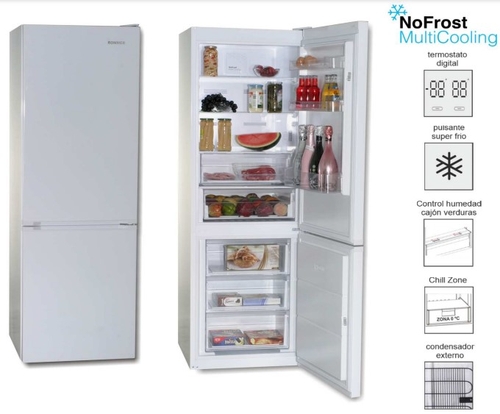 ROMMER FCVD-410-MF Blanco - Frigorífico Combi NO FROST
