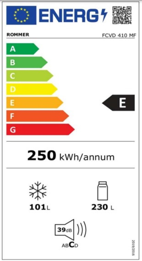 ROMMER FCVD-410-MF Blanco - Frigorífico Combi NO FROST