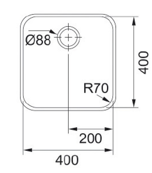 MEPAMSA 122.0667.807 SQUARE 40.40 - Fregadero INOX