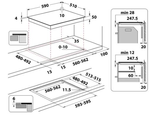 WHIRLPOOL WS B4760 NE - Vitrocerámica de Inducción 3 Fuegos