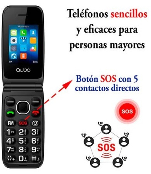 Qubo NEONW BL SOS - Móvil Senior