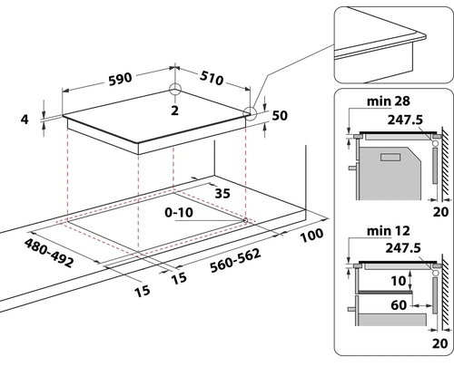 WHIRLPOOL WL-B2760-BF Negro - Vitrocerámica de Inducción 60CM
