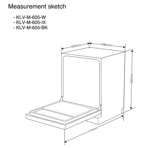 KROMSLINE KLV-M-605-W Blanco - Lavavajillas 60CM 12 Servicios