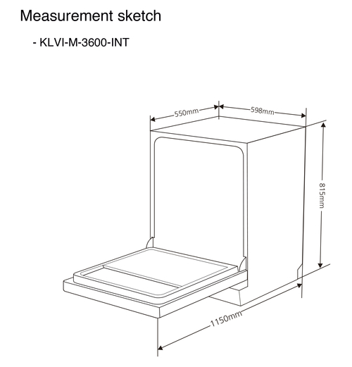 KROMSLINE KLVI-M-3600-INT Negro - Lavavajillas 60CM 12 Servicios
