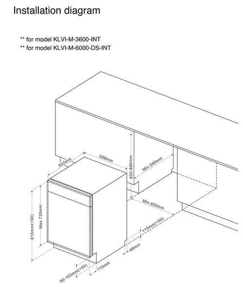 KROMSLINE KLVI-M-3600-INT Negro - Lavavajillas 60CM 12 Servicios
