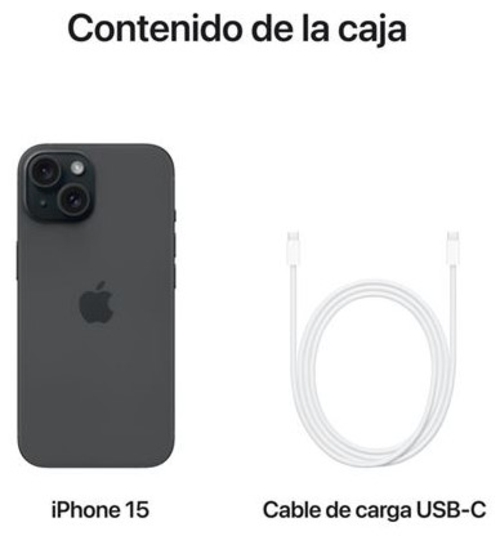 APPLE IPHONE 15 Negro - Móvil 6GB 128GB