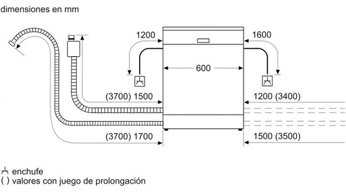 BOSCH SMS-6TCW-00-E Blanco - Lavavajillas 60CM 14 Servicios