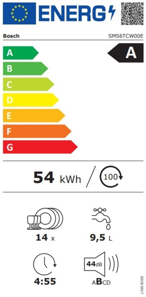 BOSCH SMS-6TCW-00-E Blanco - Lavavajillas 60CM 14 Servicios