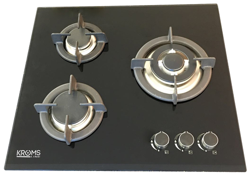 Placa de Gas KROMSLINE KPCG-3F-CR Negro 60CM
