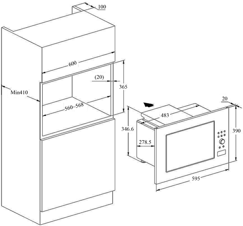 Microondas KROMSLINE KMFI-23-DX INOX 23L 900W