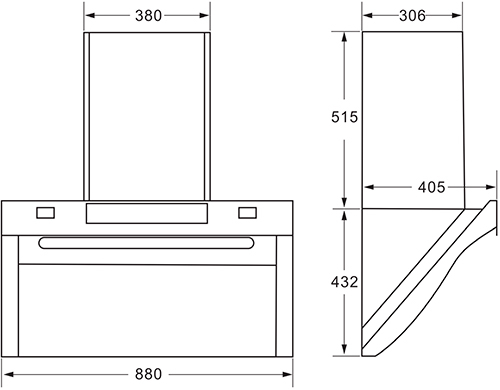 Campana Decorativa KROMSLINE  KC-JYC-90-C-BK-IX 90CM