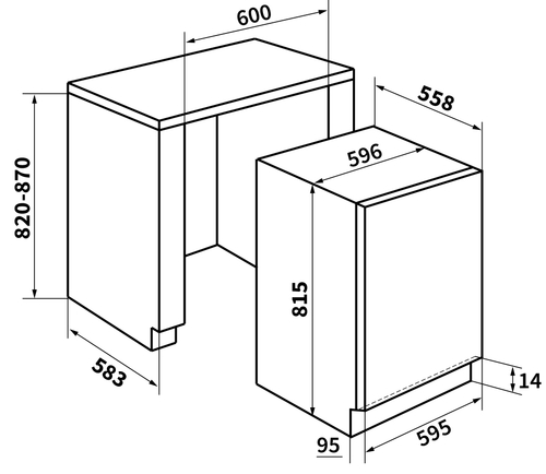 Lavavajillas 60CM KROMSLINE KLVI-6003-INT Integrable 12 Servicios