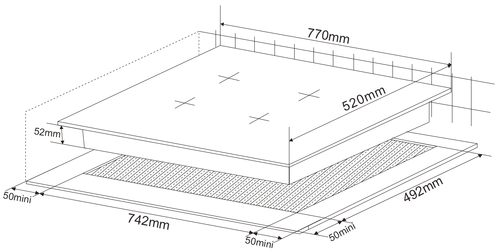 KROMSLINE KVMX-580-F3-BK Negro - Vitrocerámica de Inducción 77CM