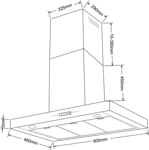 Campana Decorativa KROMSLINE KC-TI-90-TC-GBK1 90CM