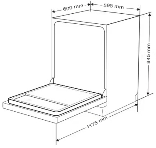 Lavavajillas 60CM KROMSLINE KLVM-60W2D Blanco 12 Servicios