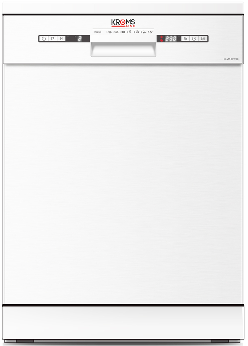 Lavavajillas 60CM KROMSLINE KLVM-60W2D Blanco 12 Servicios