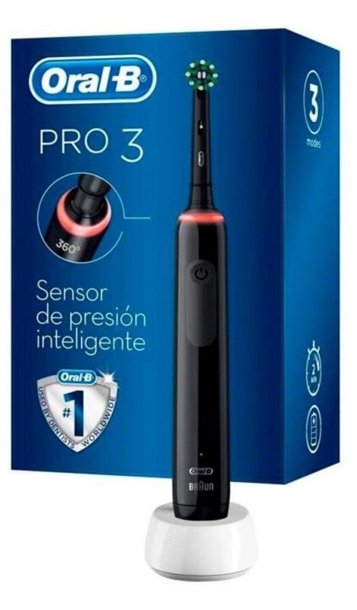 BRAUN PRO-3 Negro - Cepillo Eléctrico + Recambio Cross Action (pack Navidad)