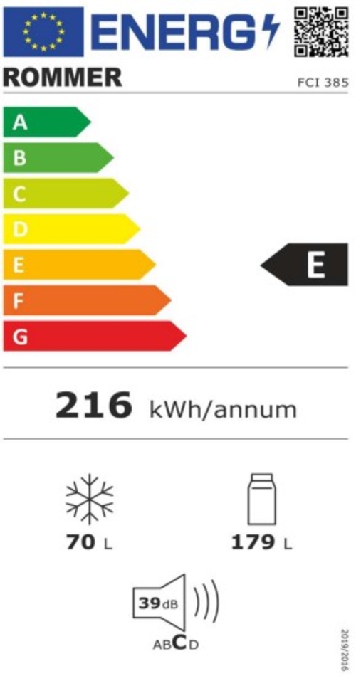 ROMMER FCI-385 Blanco - Frigorífico Combi Cíclico