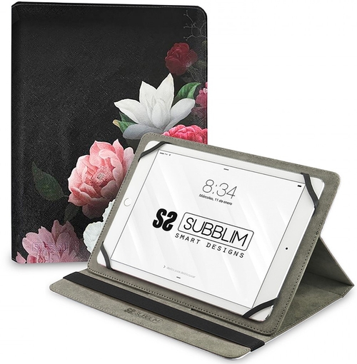 SUBBLIM Trendy Case Rosas - Funda Tablet 9.6" a 11"