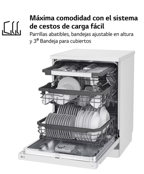 LG DF-355-FW Blanco - Lavavajillas 60CM 14 Servicios