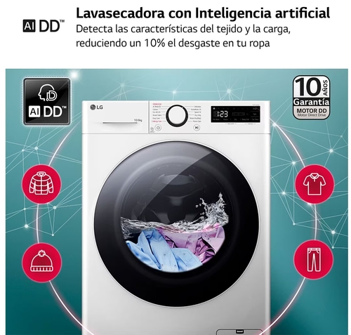 LG F4-DR6010A0W Blanco - Lavadora Secadora 10KG / 6KG 1400RPM