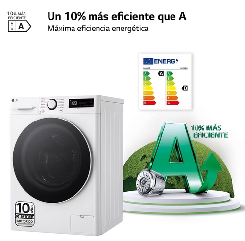 LG F4-DR6010A0W Blanco - Lavadora Secadora 10KG / 6KG 1400RPM