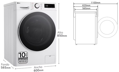 LG F4-DR6010A0W Blanco - Lavadora Secadora 10KG / 6KG 1400RPM