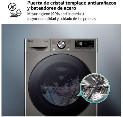 LG F4-DR6010AGM INOX - Lavadora Secadora 10KG / 6KG 1400RPM