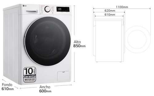 LG F4-WR6013A0W Blanco - Lavadora Carga Frontal 13KG 1400RPM