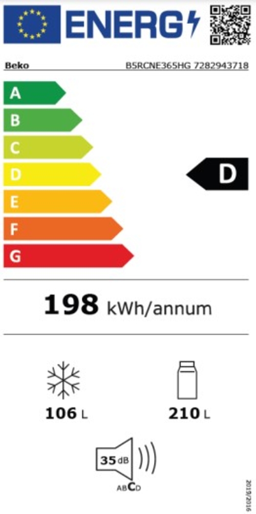 BEKO B5RCNE365HG  INOX - Frigorífico Combi No Frost