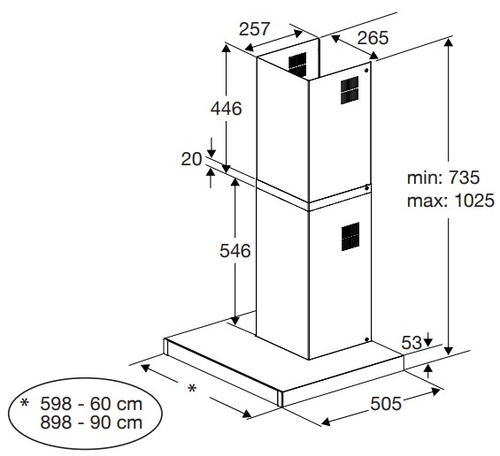 BEKO BHCB-61622-BXH INOX - Campana Decorativa 60CM