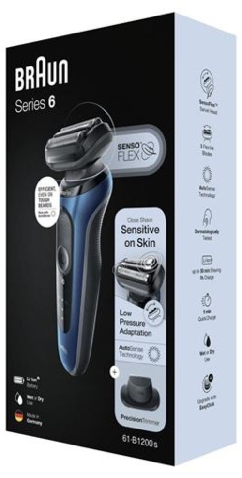 BRAUN SERIE-6 61-B1200S Azul - Afeitadora Sin Cable