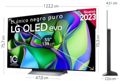 LG OLED 55C34LA EVO Negro - TV 55" 4K UHD SMART TV