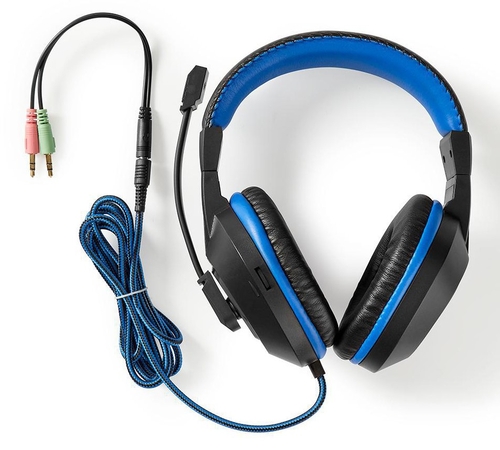 nedis TECLADO + AURICULARES + RATÓN + ALFOMBRILLA Azul-Negro - Pack Gaming 4 en 1