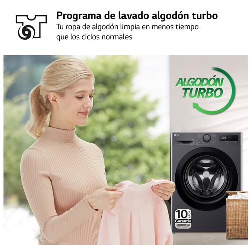 LG F4WR-5009-A6W INOX - Lavadora Carga Frontal 9KG 1400 RPM