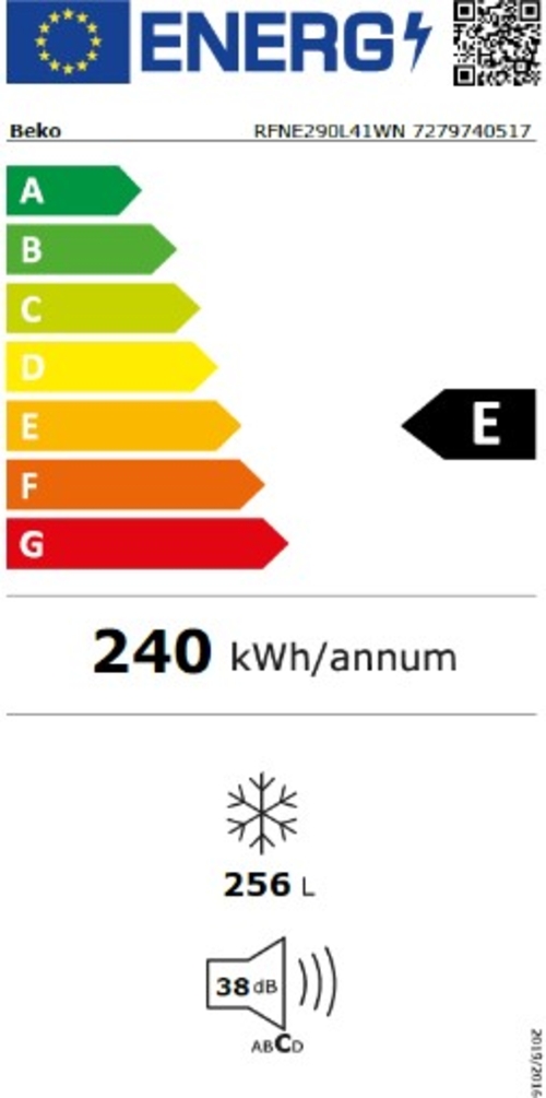 BEKO RFNE-290-L-41-GN Blanco - Congelador Vertical No Frost