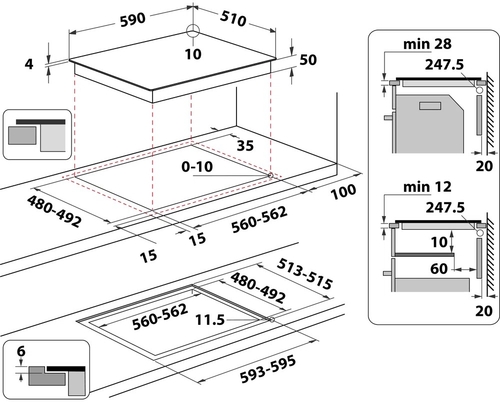 WHIRLPOOL WF S9860 CPNE Negro - Vitrocerámica de Inducción 60CM