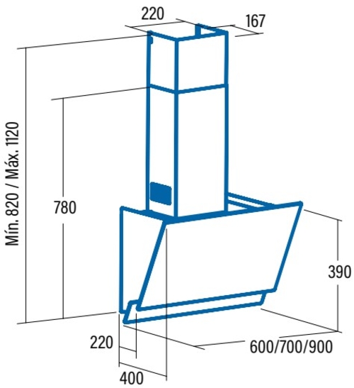 CATA JUNO 900XGWH Cristal Blanco - Campana Decorativa 90CM