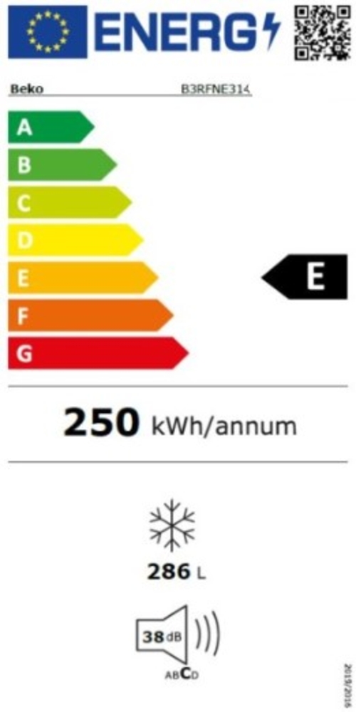 BEKO B3RFNE-314-XB INOX - Congelador Vertical No Frost