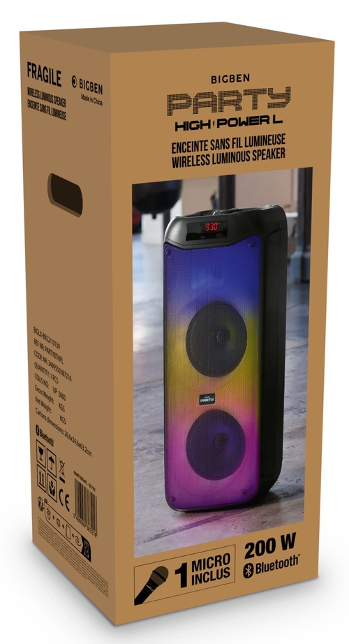 BIGBEN PARTYBTHPL Negro - Altavoz Portátil 200W