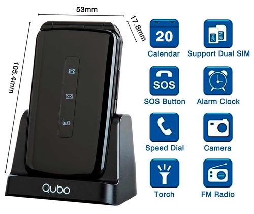 Qubo P-210-BK Negro - Móvil 2,8" 32GB