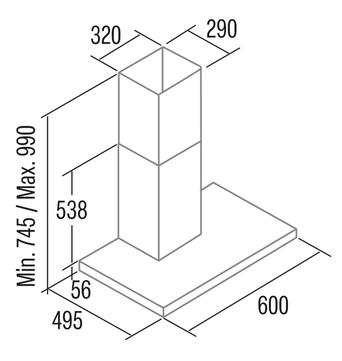 CATA SYGMA 6010-X INOX - Campana Decorativa 60CM