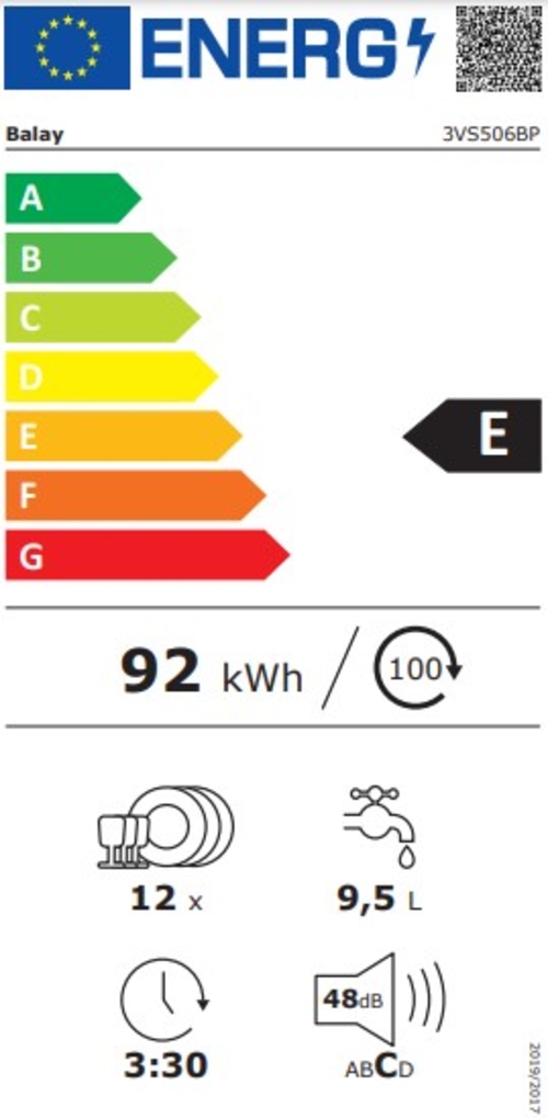 BALAY 3VS-506-BP Blanco - Lavavajillas 60CM 12 Servicios