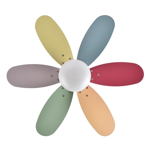 Abrila DC ALVES 85CM Pastel-Intenso - Ventilador de Techo Aspa Normal Reversible con Luz