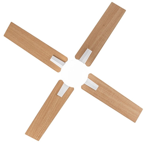 Abrila DC TALCO 106CM Blanco-Haya - Ventilador de Techo Aspa Normal Reversible con Luz