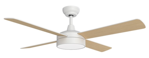 Abrila DC NEVERY 122CM Blanco-Haya - Ventilador de Techo Aspa Normal Reversible con Luz