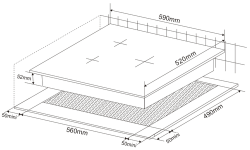 KROMSLINE KVI-3FI-B3 + KHI-405-G - Conjunto Vitrocerámica de Inducción + Horno INOX